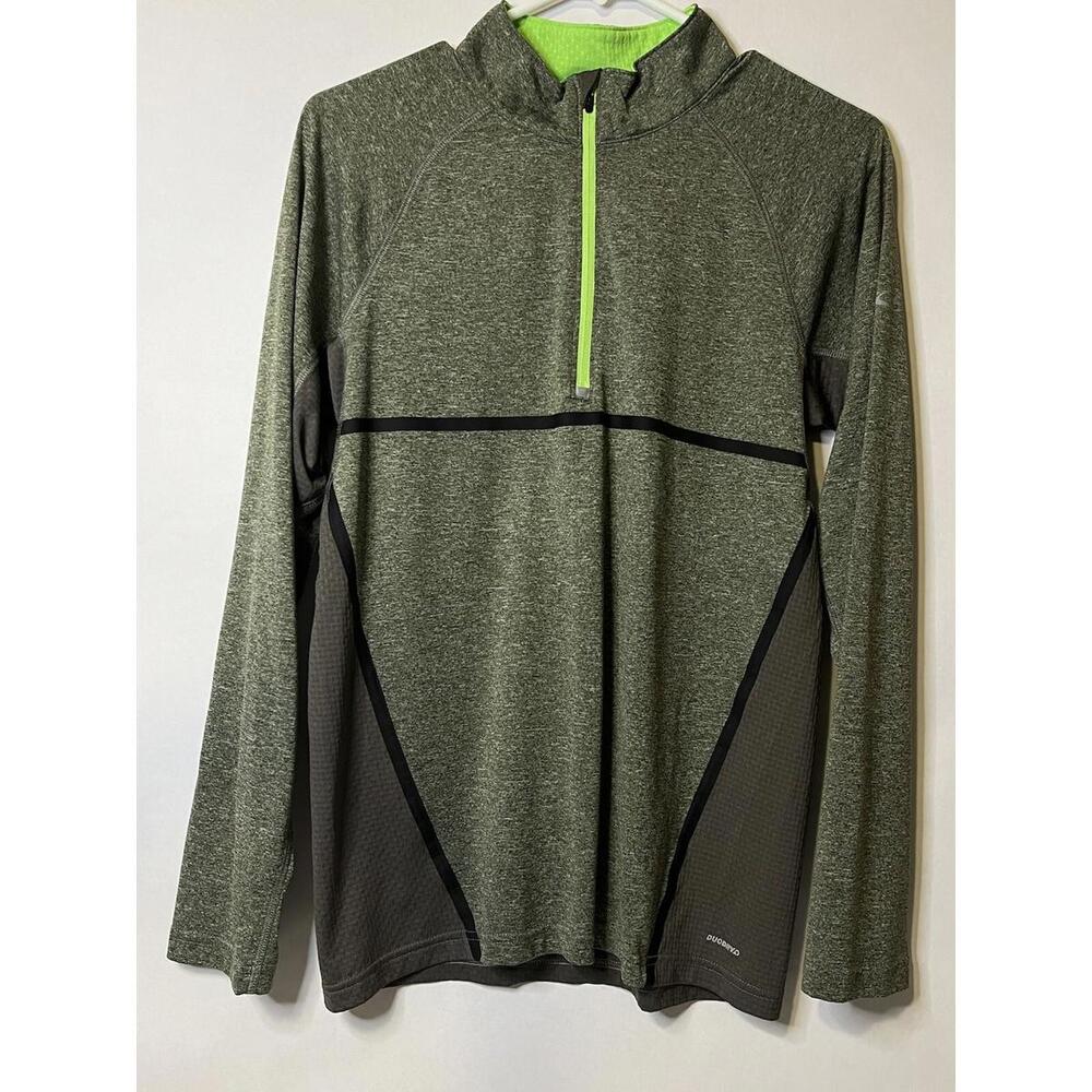 C9 by Champion Mens Small Duo Dry 1/4 Zip Pullover Shirt Activewear Dark Green